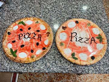 2 Piatti decorati a mano pizza Made in Italy