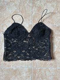 top in pizzo nero VICOLO S/M senza etichetta