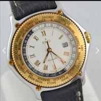 x EBEL DISCOVERY WORLD TIME cassa oro/acciaio