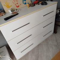Cassettiera bianca  3 cassetti 