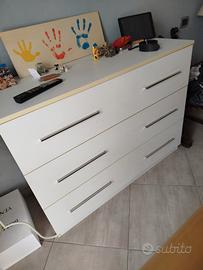 Cassettiera bianca  3 cassetti 