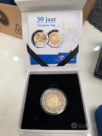 Moneta numismatica 30 anni Bandiera Europea Olanda