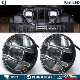 COPPIA FARI LED 7 Pollici Per JEEP CJ OMOLOGATO