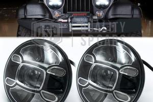COPPIA FARI LED 7 Pollici Per JEEP CJ OMOLOGATO