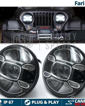 COPPIA FARI LED 7 Pollici Per JEEP CJ OMOLOGATO