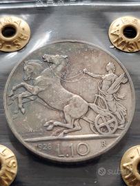 10 LIRE 1928 * NC VITTORIO EMANUELE III PERIZIA