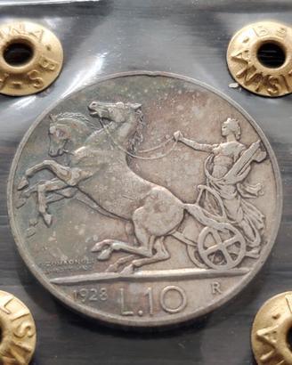 10 LIRE 1928 * NC VITTORIO EMANUELE III PERIZIA