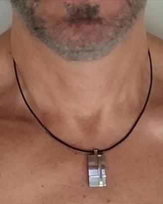 Collana uomo Lotus acciaio/gomma