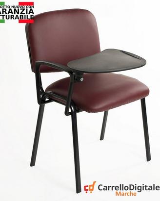 Sedie con tavolino ribaltabile - ecopelle bordeaux