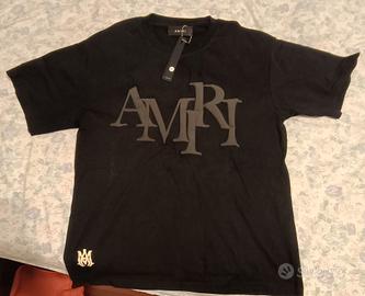 black puffed print amiri t-shirt 