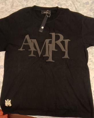 black puffed print amiri t-shirt 