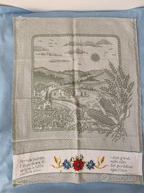 Strofinaccio cucina tessitura artistica Chierese