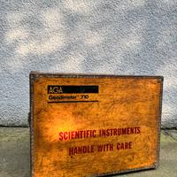 Scatola di Legno Strumento Geodimeter Anni 70