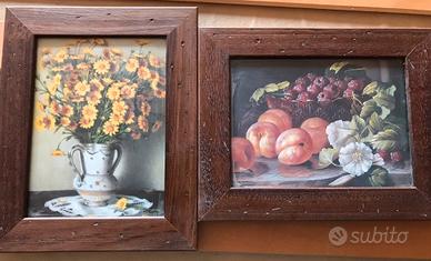 Nr. 2 quadri in legno con stampa arte povera