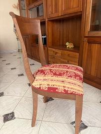 Set 6 sedie in legno con seduta imbottita