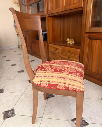 Set 6 sedie in legno con seduta imbottita