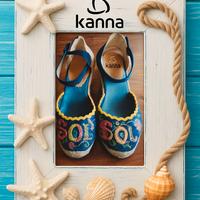 Sandali con Zeppa in Jeans ricamati 