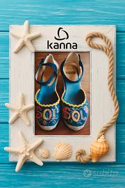 Sandali con Zeppa in Jeans ricamati 