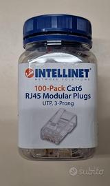 Confezione da 100 Plug Modulari Cat.6 RJ45 UTP