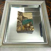 Quadro Specchio con Bassorilievo Argento 48x43 cm