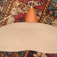 lampadario da soffitto vetro e legno di ciliegio