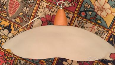 lampadario da soffitto vetro e legno di ciliegio