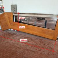 piano in legno massello per bar usato