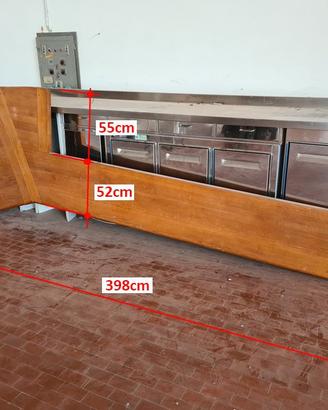piano in legno massello per bar usato