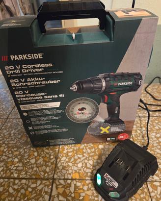 Trapano parkiside 20 V e caricabatterie