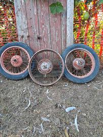 ruote complete per moto d epoca ,storica 