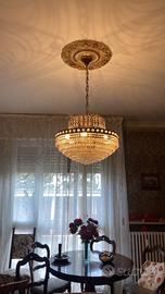 Lampadario Impero anni '90 completo di rosone