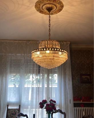 Lampadario Impero anni '90 completo di rosone