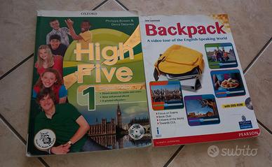high five and backpack
