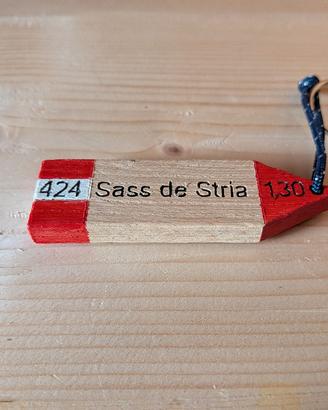 Portachiavi artigianale in legno Sass de  Stria 