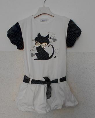 vrstito bianco con ricami e gonna a palloncino tg 
