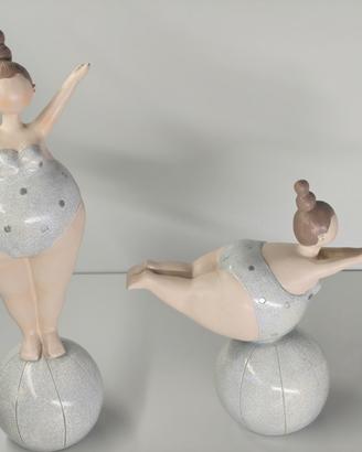 Boltze Giada Woman set 2 statue tuffatrici resina