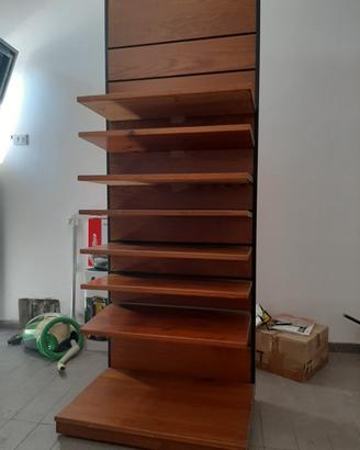 Scarpiera espositore in legno e metallo 