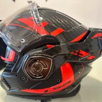 Casco LS2 Advant X carbon black red taglia XS