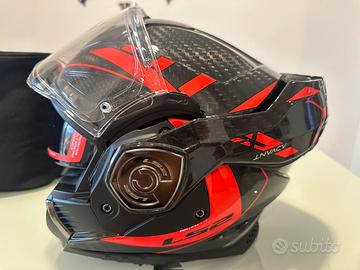 Casco LS2 Advant X carbon black red taglia XS