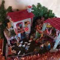 Presepe fai da te con scenario lombardo 65×48×40ca