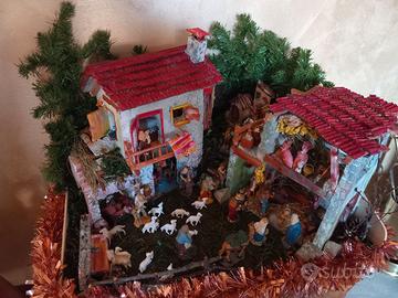 Presepe fai da te con scenario lombardo 65×48×40ca
