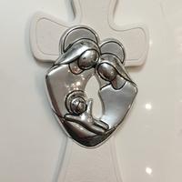 Croce decorativa placcata argento