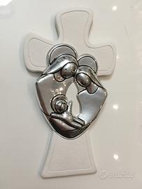 Croce decorativa placcata argento