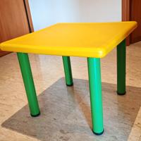 Tavolino bambini "Strong" giallo + sedia verde 