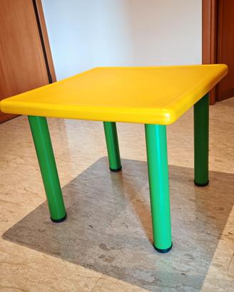 Tavolino bambini "Strong" giallo + sedia verde 