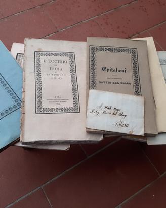 Libri Baccio Dal Borgo 1800 Pisa vintage