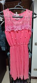 Abito Estivo Rosa Con Pizzo Taglia M 