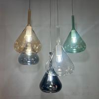 Lampadario rettangolare vetri Murano colorati