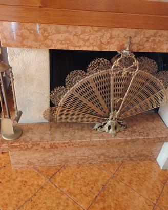 Set accessori camino in ottone vintage