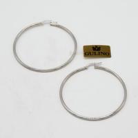 Orecchini a cerchio oro bianco18kt tubolari D.39